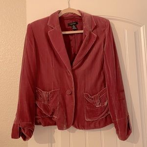 Pink Velvet Blazer Size Medium